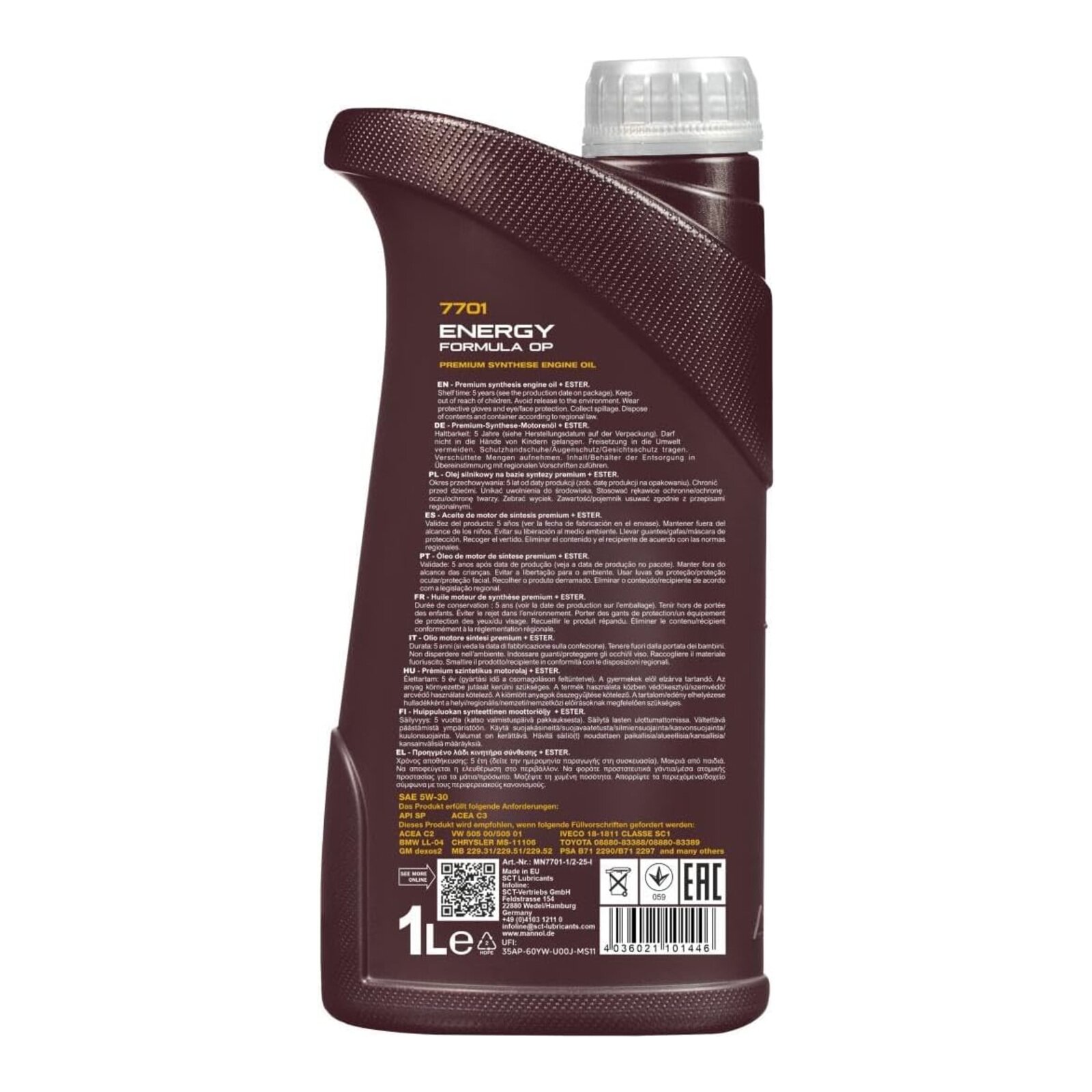 MANNOL MN7701-1 Motor&ouml;l Energy Formula OP 5W-30 1 Liter
