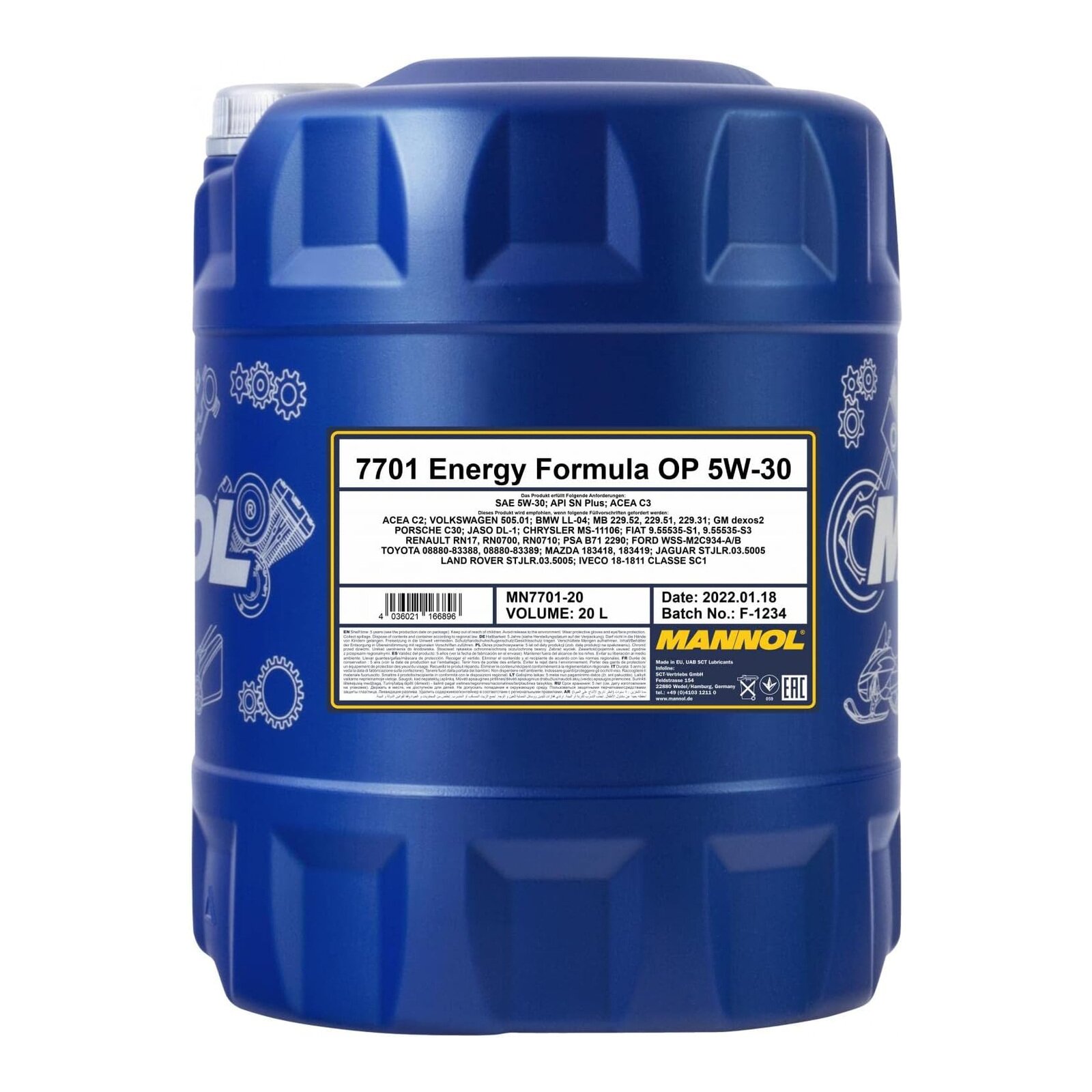 MANNOL MN7701-20 Motor&ouml;l Energy Formula OP 5W-30 20 Liter