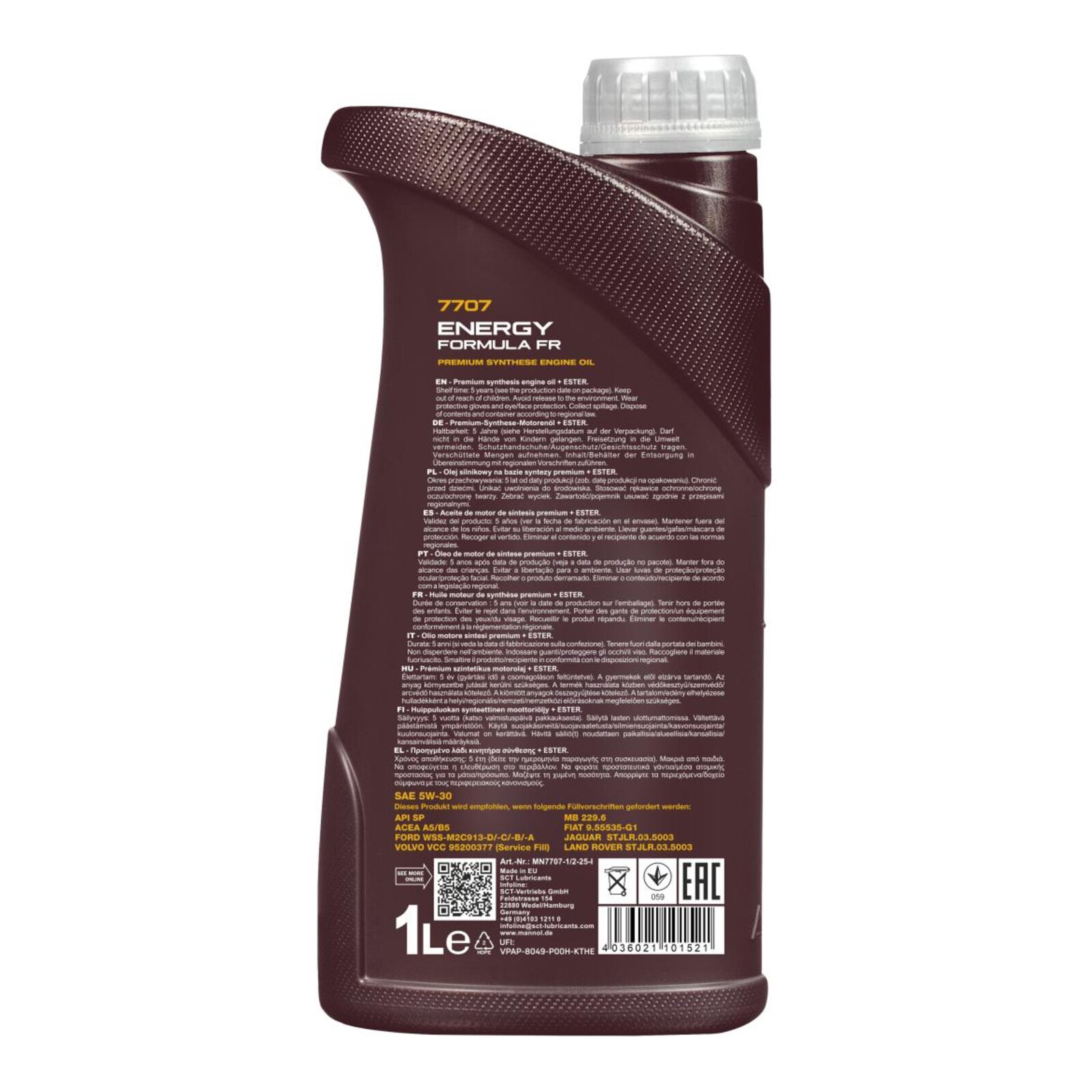 MANNOL MN7707-1 Motor&ouml;l Energy Formula FR 5W-30 1 Liter