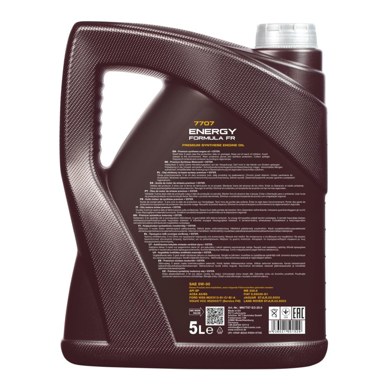 MANNOL MN7707-5 Motor&ouml;l Energy Formula FR 5W-30 5 Liter