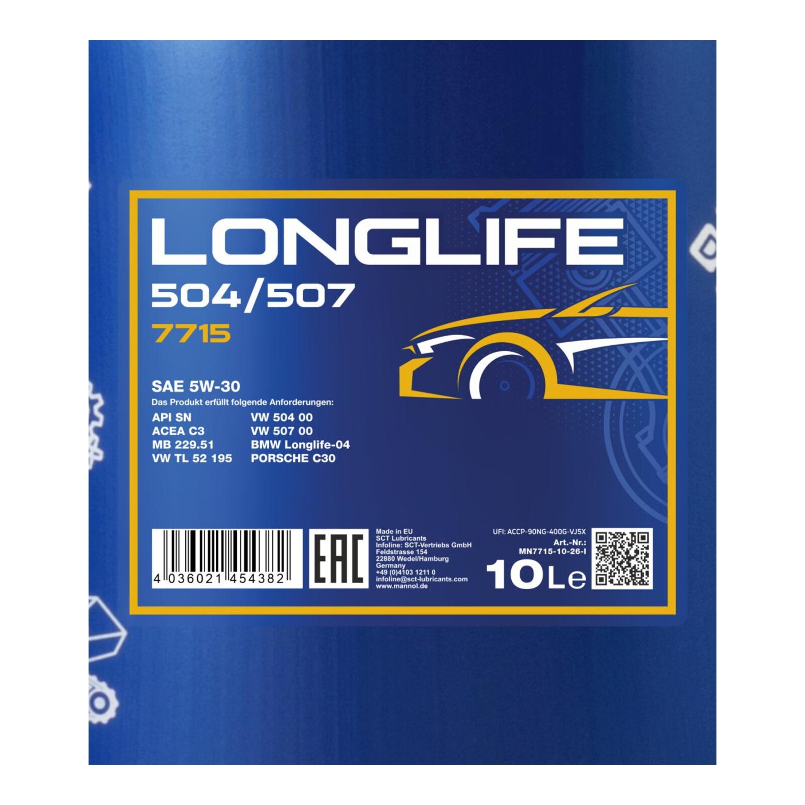 MANNOL MN7715-10 Motor&ouml;l Longlife 504/507 5W-30 10 Liter