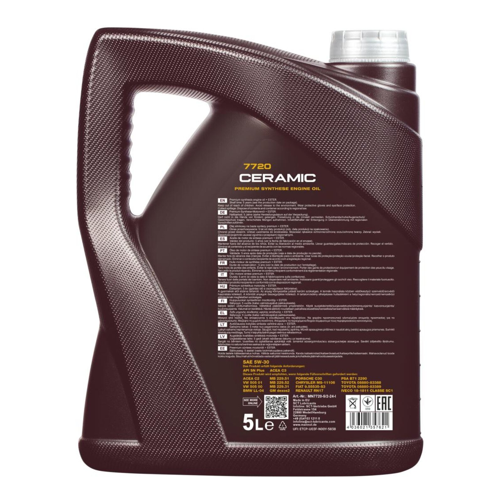 MANNOL MN7720-5 Motor&ouml;l Ceramic 5W-30 5 Liter