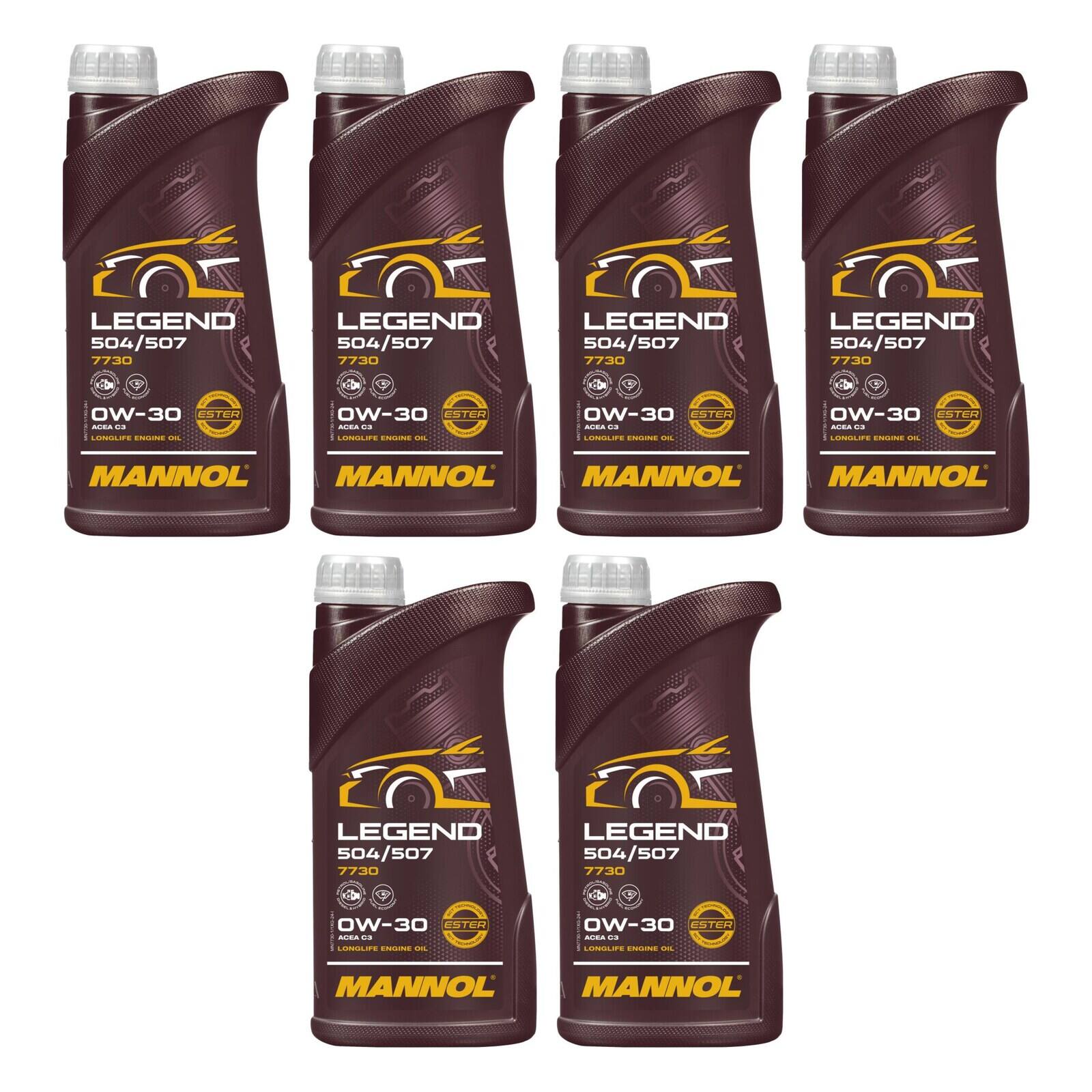 MANNOL MN7730-1 Motor&ouml;l Legend 504/507 0W-30 6x 1 Liter