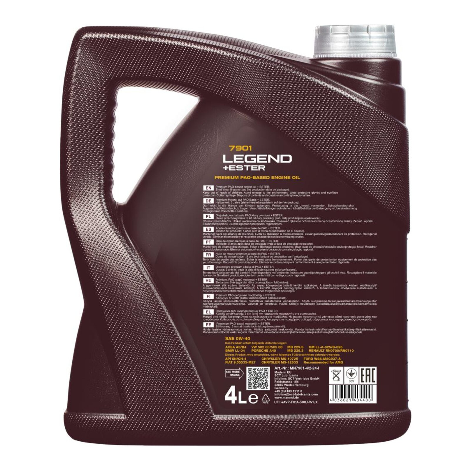 MANNOL MN7901-4 Motor&ouml;l Legend+Ester 0W-40 4 Liter