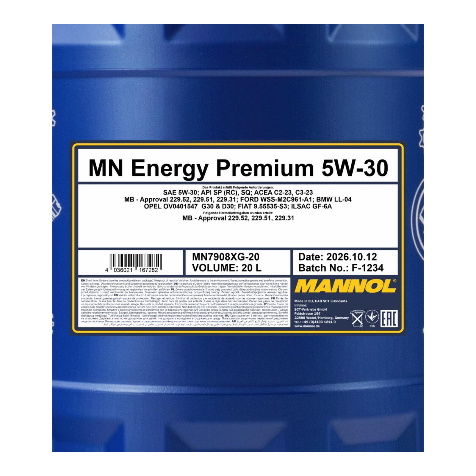 MANNOL MN7908-20 Motor&ouml;l Energy Premium 5W-30 20 Liter