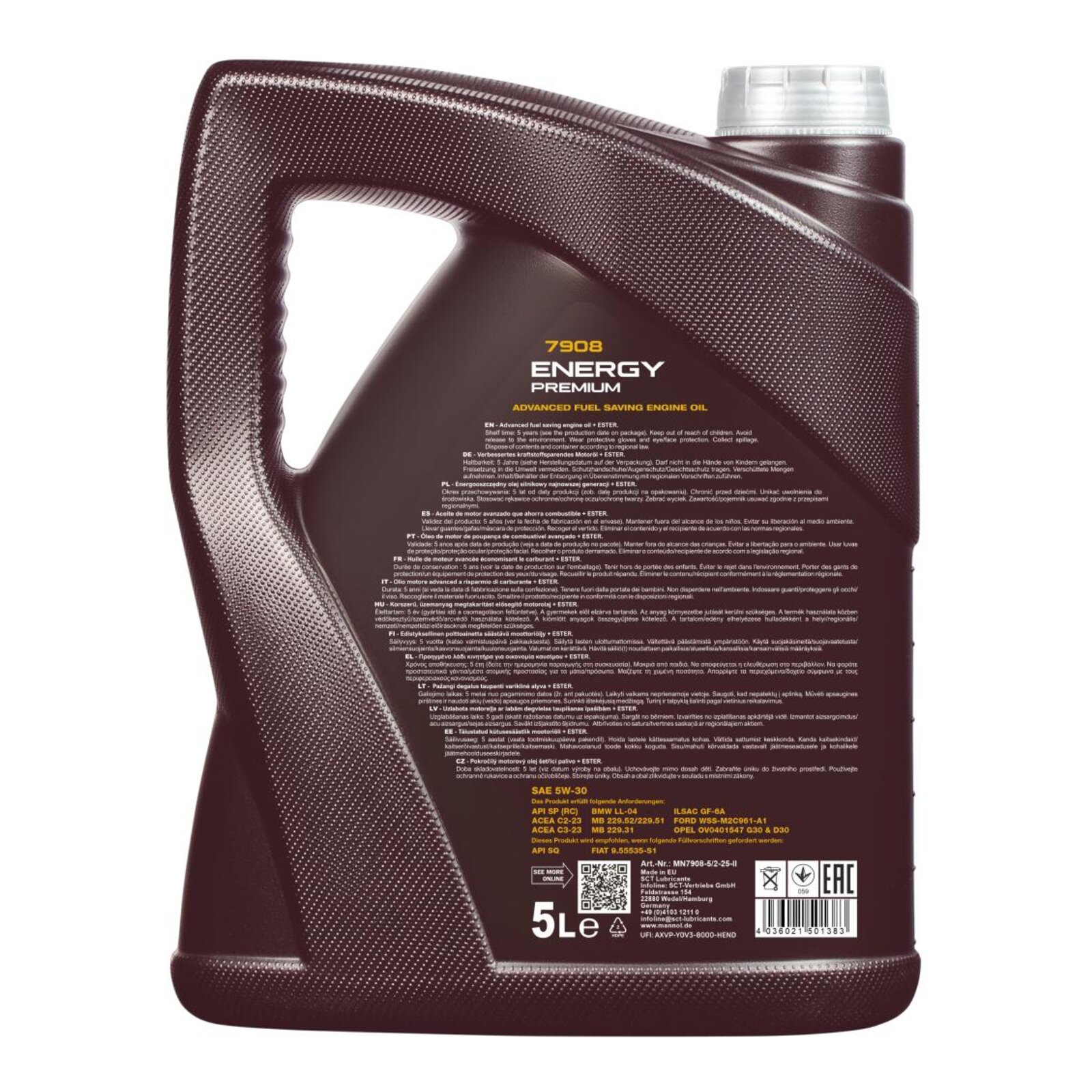 MANNOL MN7908-5 Motor&ouml;l Energy Premium 5W-30 4x 5 Liter