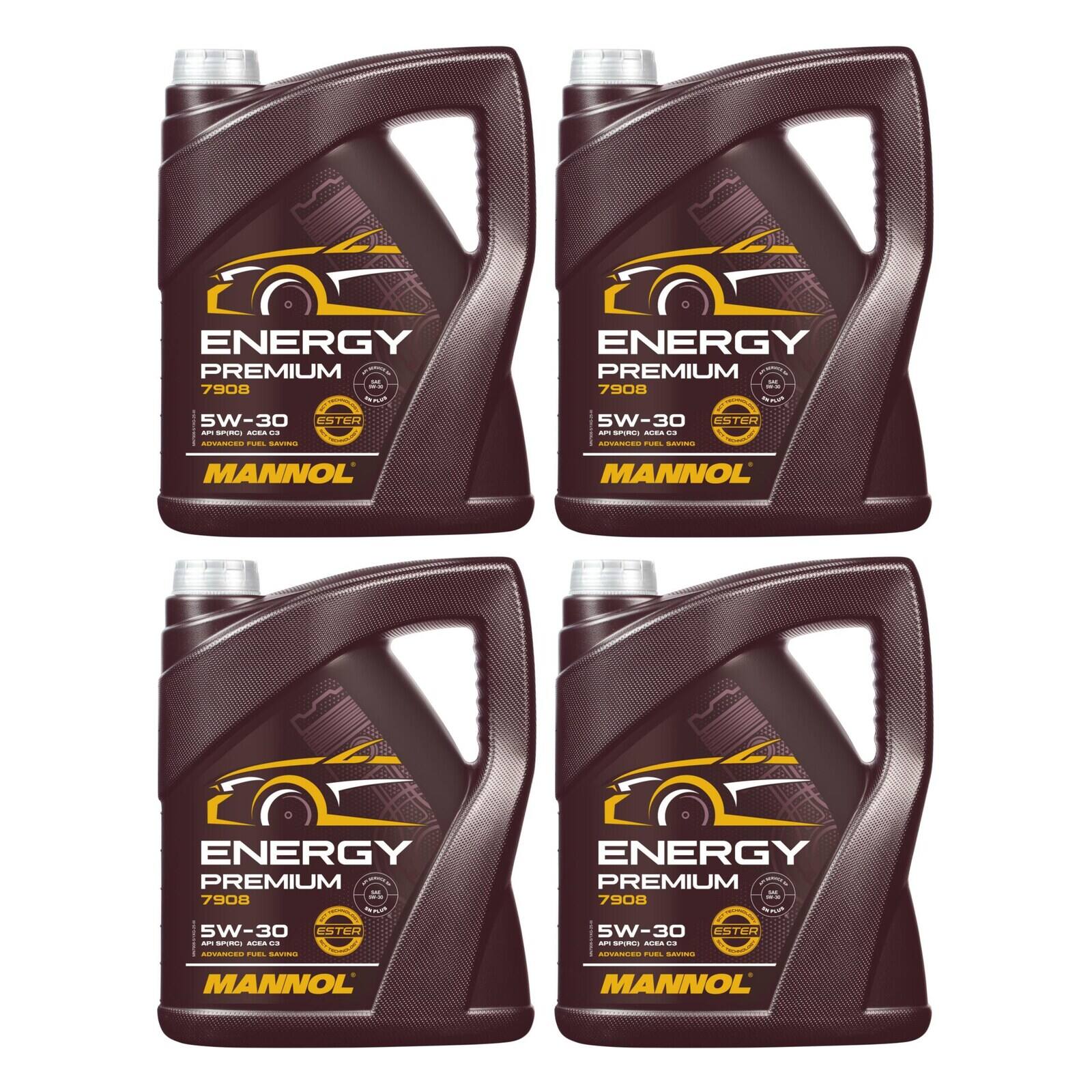 MANNOL MN7908-5 Motor&ouml;l Energy Premium 5W-30 4x 5 Liter