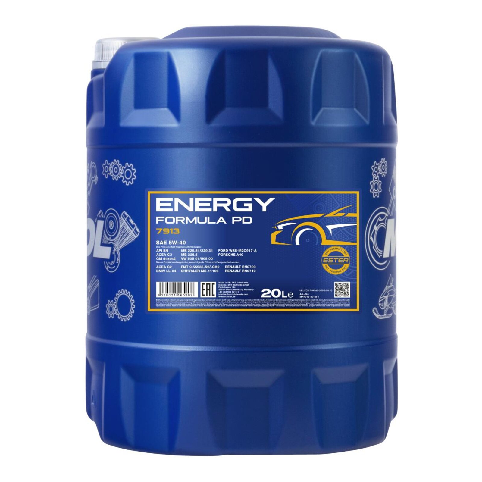 MANNOL MN7913-20 Motor&ouml;l Energy Formula PD 5W-40 20 Liter
