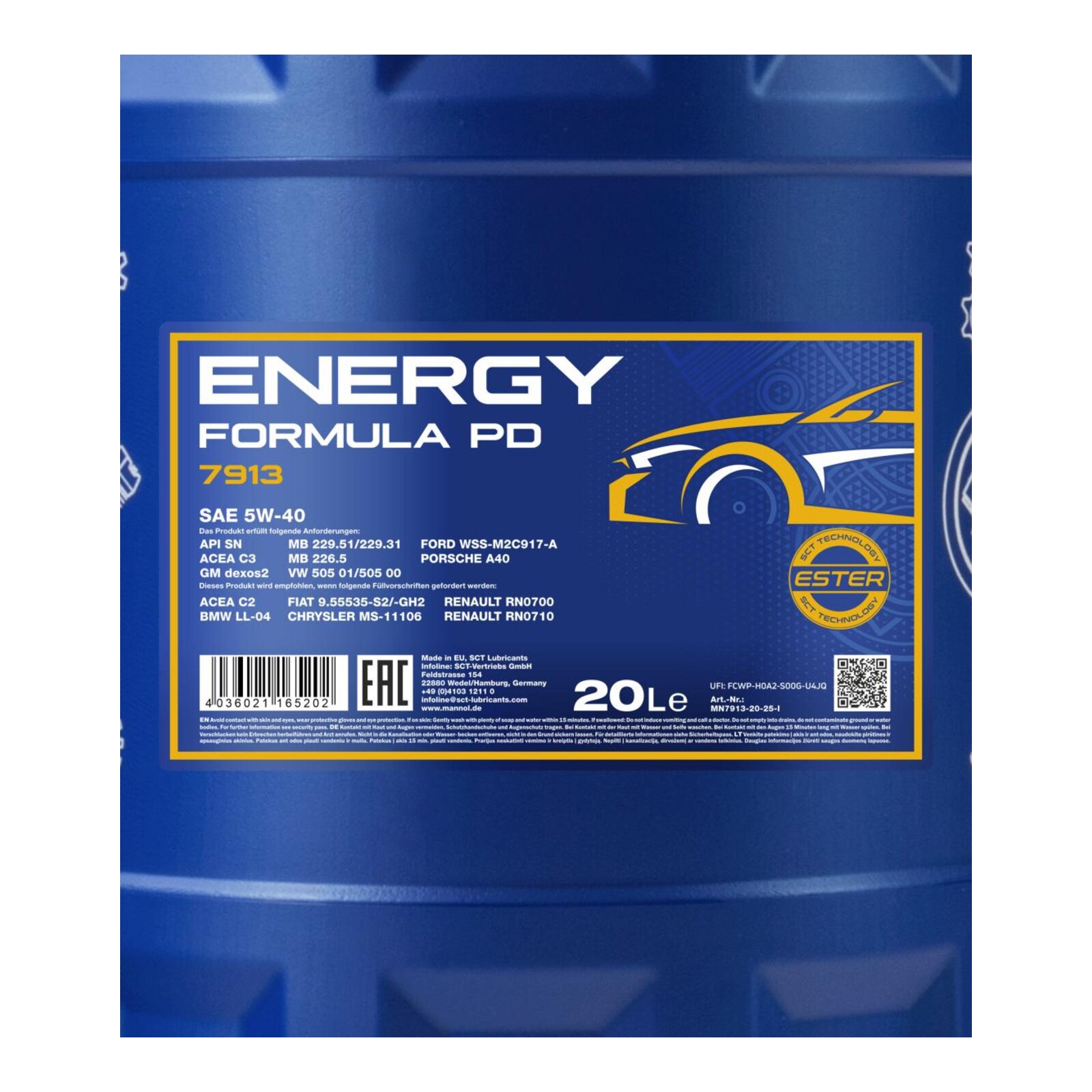 MANNOL MN7913-20 Motor&ouml;l Energy Formula PD 5W-40 20 Liter