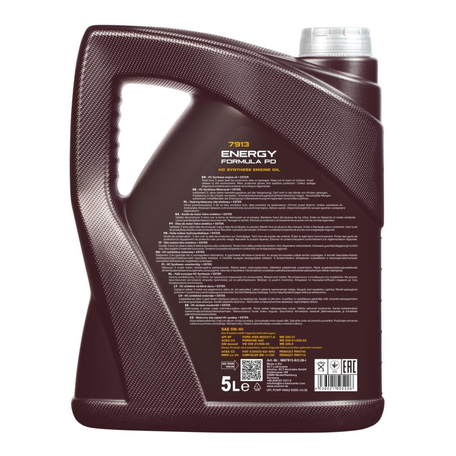 MANNOL MN7913-5 Motor&ouml;l Energy Formula PD 5W-40 5 Liter