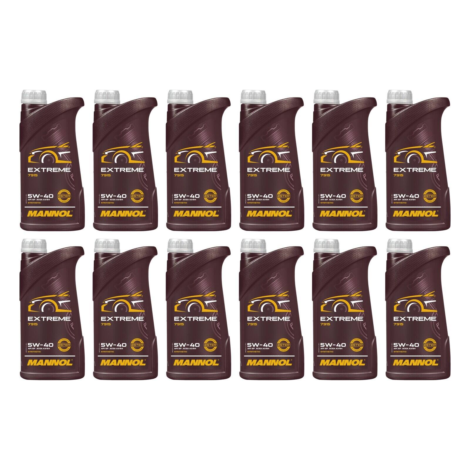 MANNOL MN7915-1 Motor&ouml;l Extreme 5W-40 12x 1 Liter