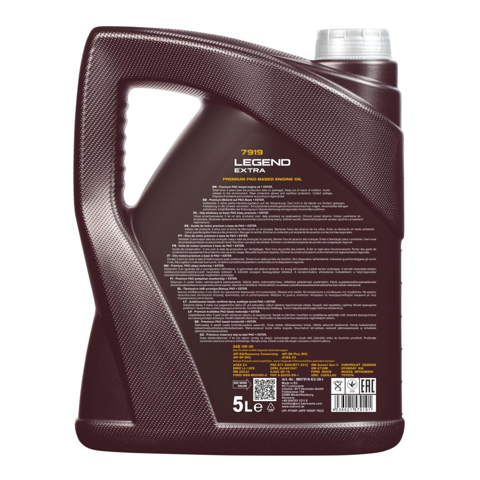 MANNOL MN7919-5 Motor&ouml;l Legend Extra 0W-30 5 Liter