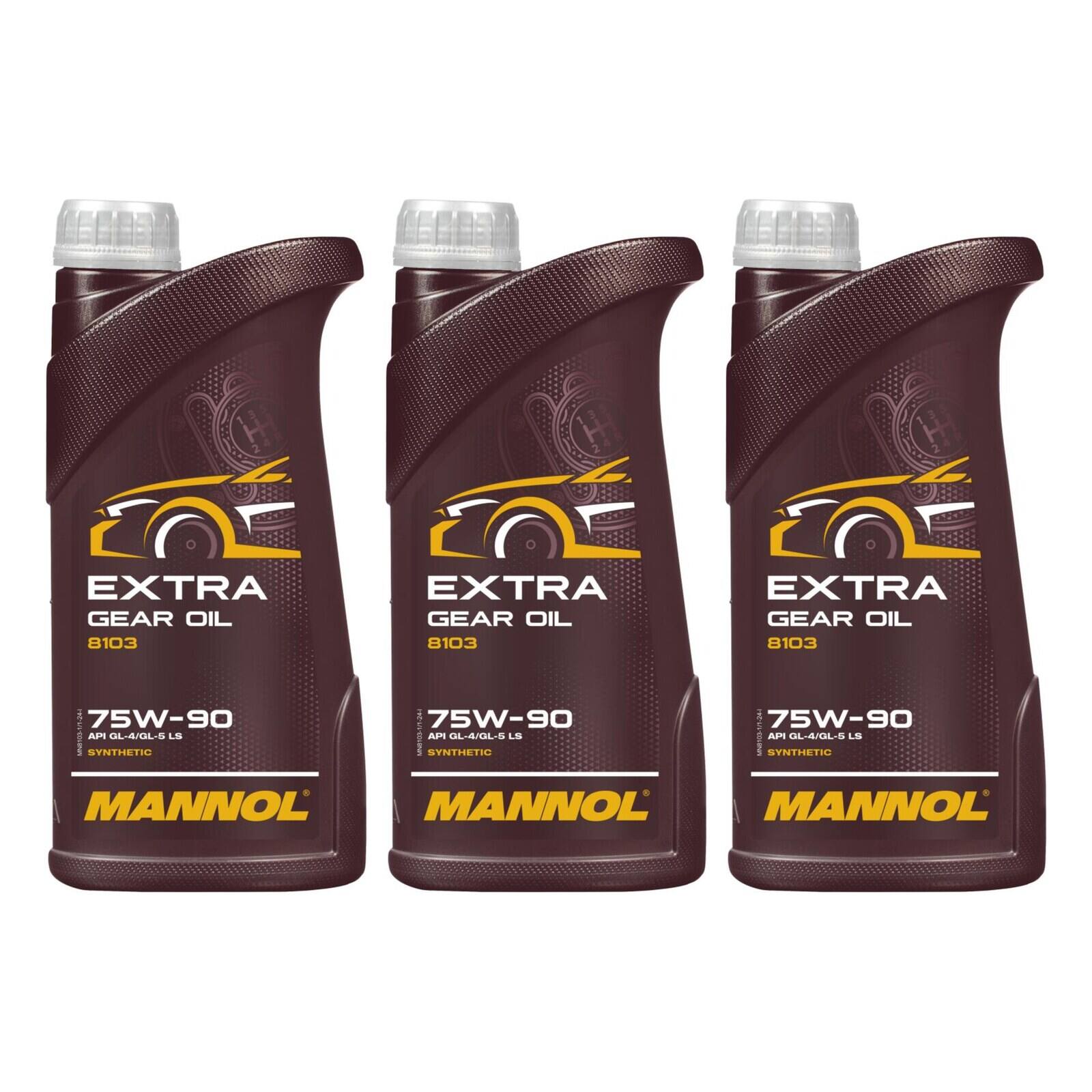 MANNOL MN8103-1 Getriebe&ouml;l Extra 75W-90 GL-4/GL-5 LS 3x 1 Liter