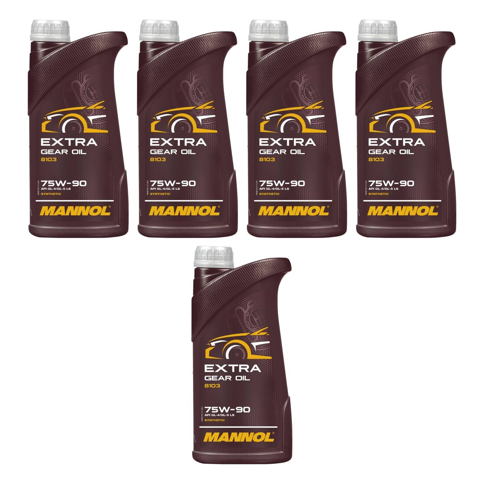 MANNOL MN8103-1 Getriebe&ouml;l Extra 75W-90 GL-4/GL-5 LS 5x 1 Liter