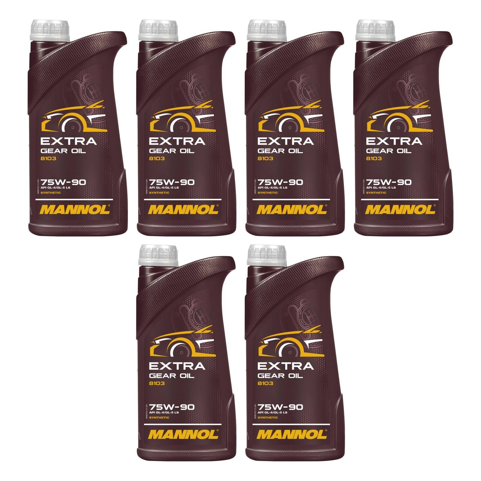 MANNOL MN8103-1 Getriebe&ouml;l Extra 75W-90 GL-4/GL-5 LS 6x 1 Liter