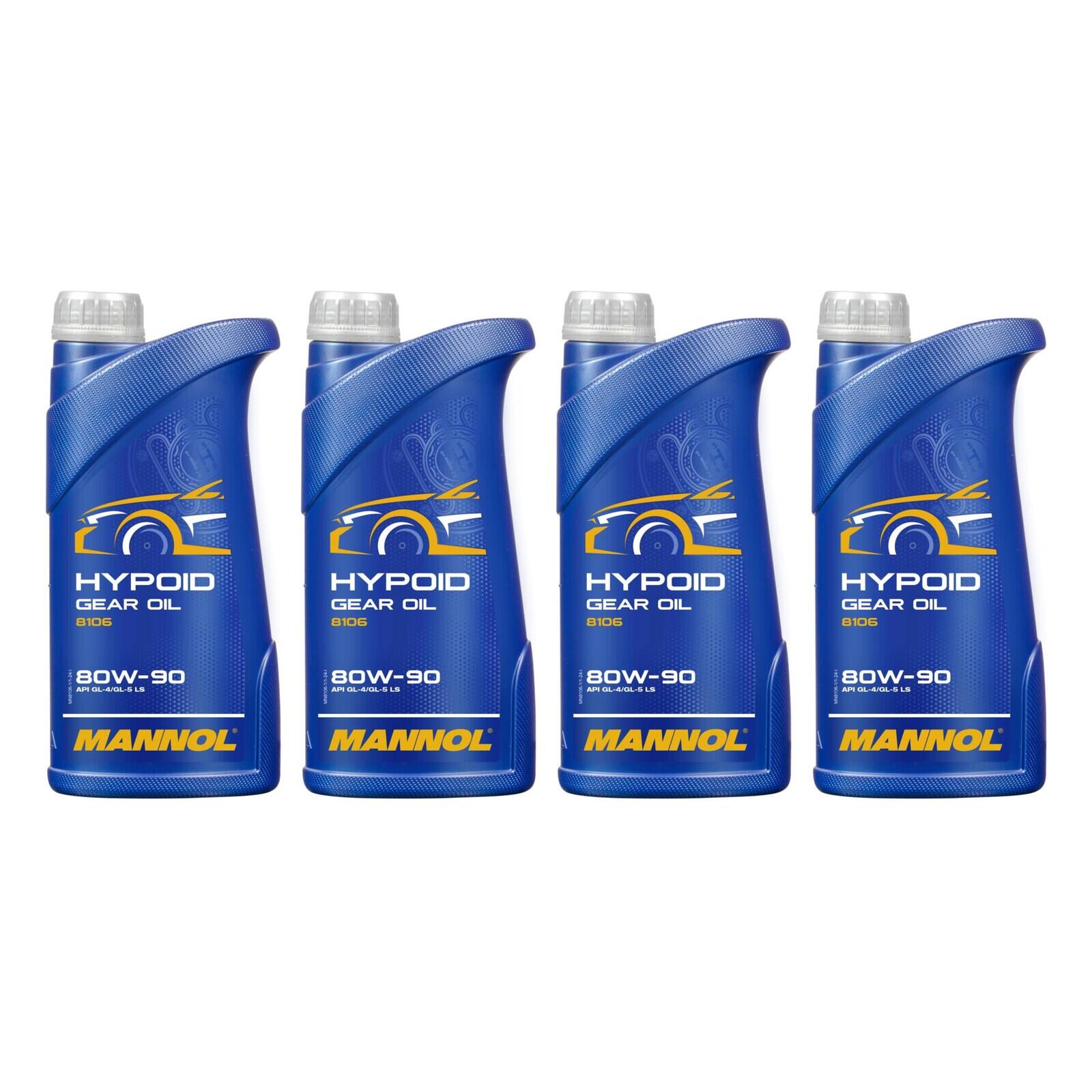 MANNOL MN8106-1 Getriebe&ouml;l Hypoid 80W-90 GL-5 LS 4x 1 Liter