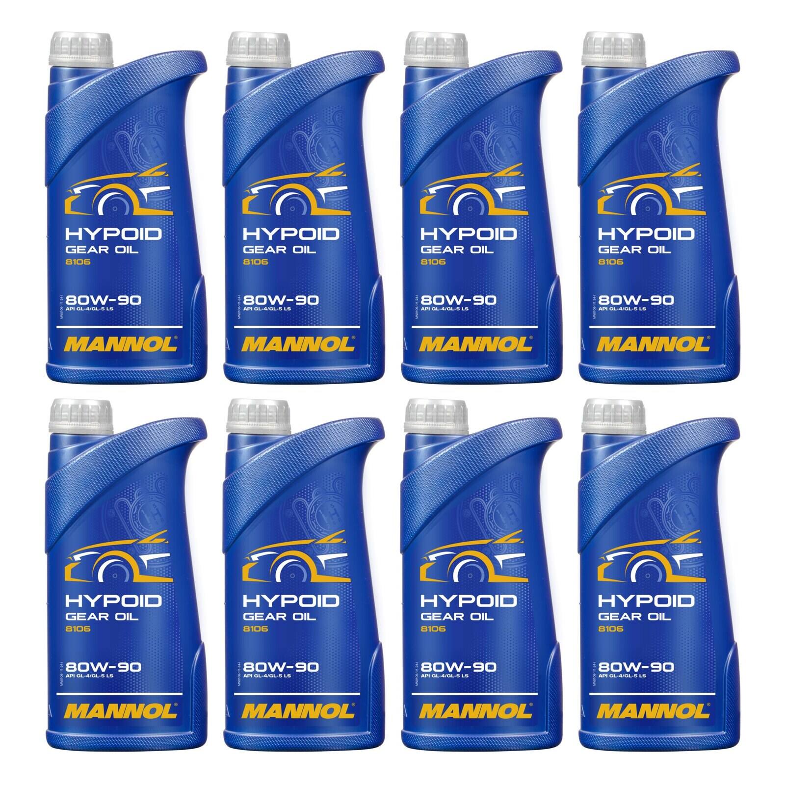 MANNOL MN8106-1 Getriebe&ouml;l Hypoid 80W-90 GL-5 LS 8x 1 Liter