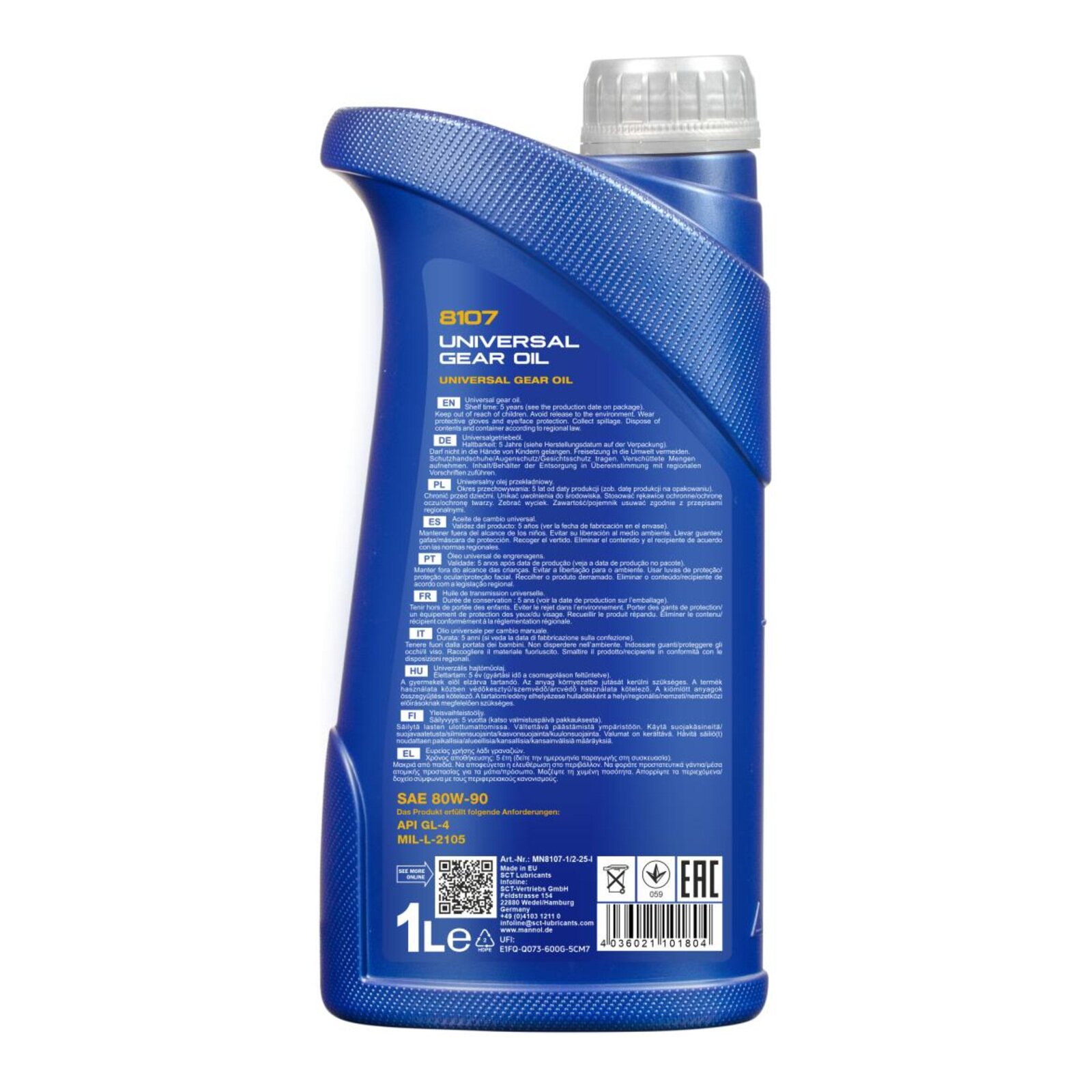 MANNOL MN8107-1 Getriebe&ouml;l Universal 80W-90 GL-4 1 Liter