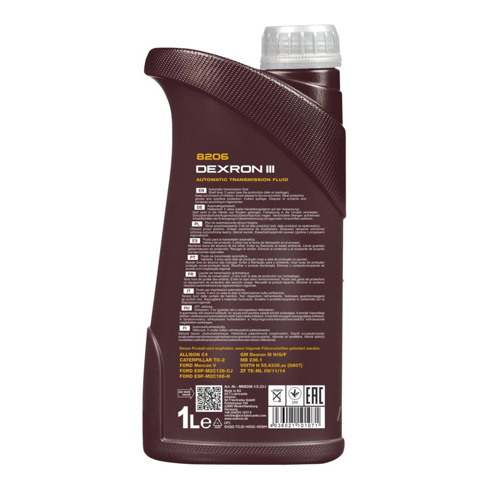 MANNOL MN8206-1 Automatikgetriebe&ouml;l Automatic Plus ATF DIII 1 Liter