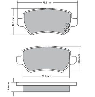 Bremsbelagsatz, Scheibenbremse METZGER 1170004 f&uuml;r OPEL KIA, Hinterachse