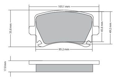 Bremsbelagsatz, Scheibenbremse METZGER 1170005 f&uuml;r VAG, Hinterachse