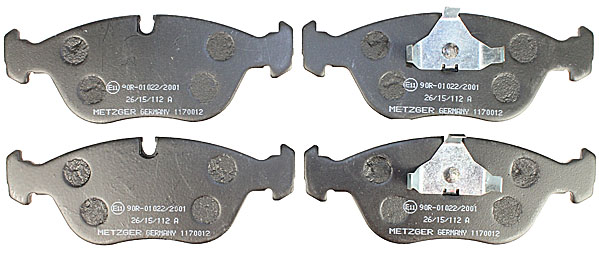 Bremsbelagsatz, Scheibenbremse METZGER 1170012 f&uuml;r VOLVO, Vorderachse
