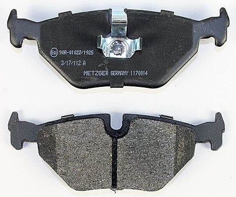 Bremsbelagsatz, Scheibenbremse METZGER 1170014 f&uuml;r BMW ROVER SAAB, Hinterachse