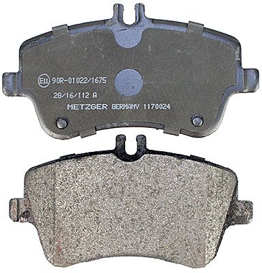 Bremsbelagsatz, Scheibenbremse METZGER 1170024 f&uuml;r MERCEDES-BENZ, Vorderachse