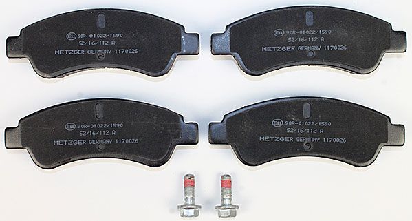 Bremsbelagsatz, Scheibenbremse METZGER 1170026 GREENPARTS f&uuml;r CITRO&Euml;N PEUGEOT