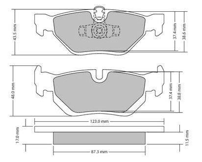 METZGER Bremsbelagsatz, Scheibenbremse 1170031 f&uuml;r BMW, Hinterachse