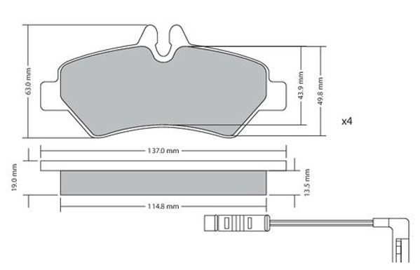 Bremsbelagsatz, Scheibenbremse METZGER 1170037 f&uuml;r MERCEDES-BENZ VAG