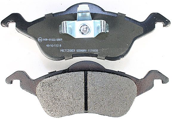 Bremsbelagsatz, Scheibenbremse METZGER 1170038 f&uuml;r FORD, Vorderachse