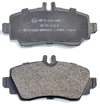 Bremsbelagsatz, Scheibenbremse METZGER 1170041 f&uuml;r MERCEDES-BENZ, Vorderachse
