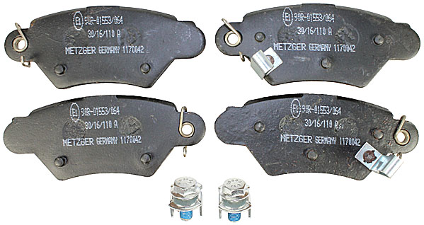 Bremsbelagsatz, Scheibenbremse METZGER 1170042 f&uuml;r OPEL, Hinterachse