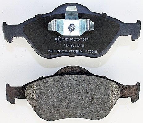 Bremsbelagsatz, Scheibenbremse METZGER 1170045 f&uuml;r FORD MAZDA, Vorderachse