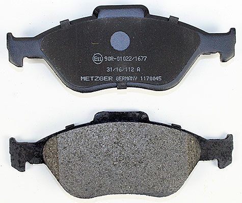 Bremsbelagsatz, Scheibenbremse METZGER 1170045 f&uuml;r FORD MAZDA, Vorderachse