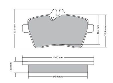 Bremsbelagsatz, Scheibenbremse METZGER 1170053 f&uuml;r MERCEDES-BENZ, Vorderachse