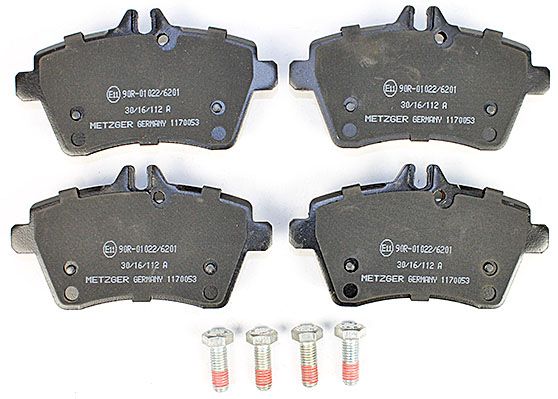 Bremsbelagsatz, Scheibenbremse METZGER 1170053 f&uuml;r MERCEDES-BENZ, Vorderachse