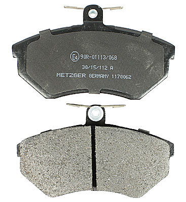 Bremsbelagsatz, Scheibenbremse METZGER 1170062 f&uuml;r VW, Vorderachse