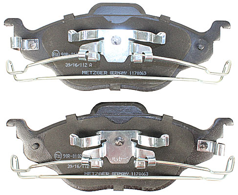 Bremsbelagsatz, Scheibenbremse METZGER 1170063 f&uuml;r OPEL, Vorderachse