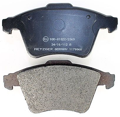 Bremsbelagsatz, Scheibenbremse METZGER 1170068 f&uuml;r VAG, Vorderachse
