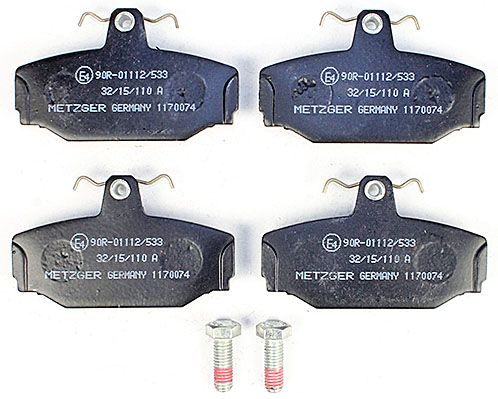 Bremsbelagsatz, Scheibenbremse METZGER 1170074 f&uuml;r VOLVO, Hinterachse