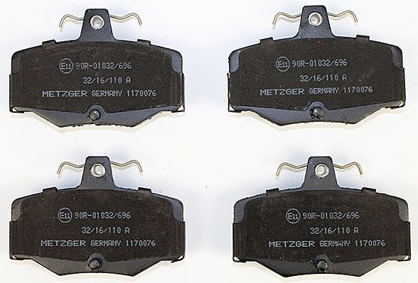Bremsbelagsatz, Scheibenbremse METZGER 1170076 f&uuml;r NISSAN, Hinterachse