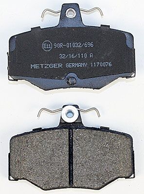 Bremsbelagsatz, Scheibenbremse METZGER 1170076 f&uuml;r NISSAN, Hinterachse