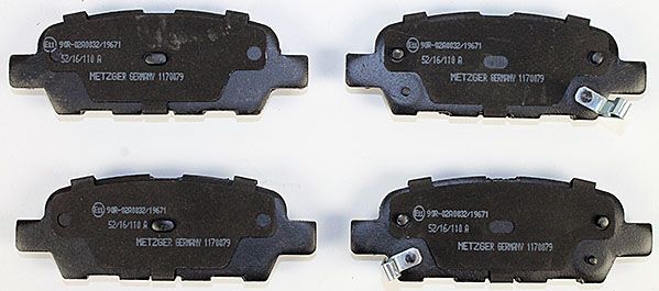 Bremsbelagsatz, Scheibenbremse METZGER 1170079 GREENPARTS f&uuml;r NISSAN