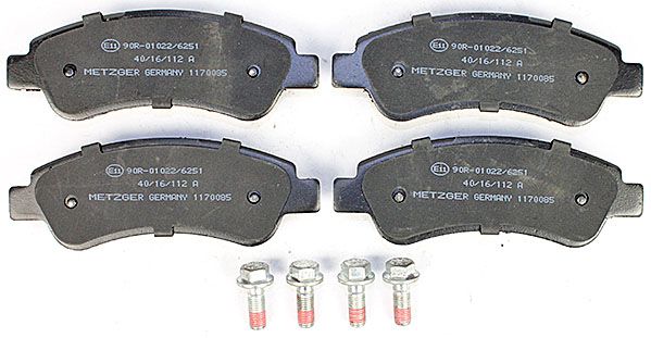 Bremsbelagsatz, Scheibenbremse METZGER 1170085 f&uuml;r CITRO&Euml;N FIAT PEUGEOT