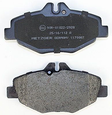 Bremsbelagsatz, Scheibenbremse METZGER 1170087 f&uuml;r MERCEDES-BENZ, Vorderachse