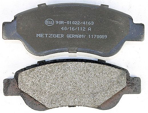 Bremsbelagsatz, Scheibenbremse METZGER 1170089 f&uuml;r CITRO&Euml;N PEUGEOT TOYOTA