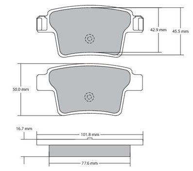 Bremsbelagsatz, Scheibenbremse METZGER 1170092 f&uuml;r FORD, Hinterachse
