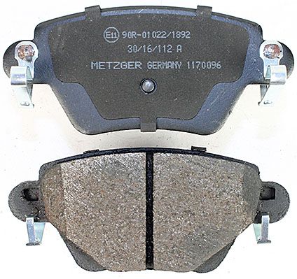 Bremsbelagsatz, Scheibenbremse METZGER 1170096 f&uuml;r FORD JAGUAR, Hinterachse